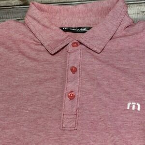 Travis Mathew Golf‎ Polo Club Logo Heather Red Mens Size Large